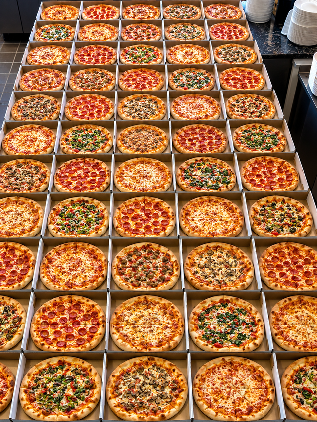 50 Large Plain Pizzas.